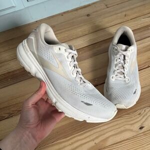 Brooks Ghost 15 Womens Running Shoes‎ White Oyster Indium 1203801B189 Size 10.5